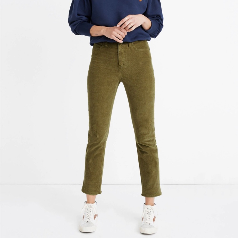 NWT Madewell olive green corduroy sz 28